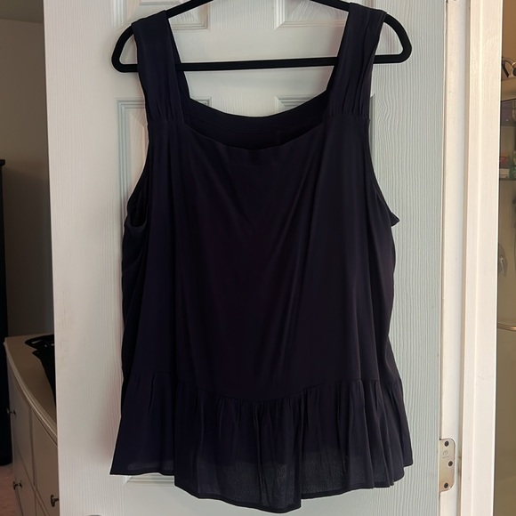 Loft Navy Peplum Tank - Picture 2 of 6